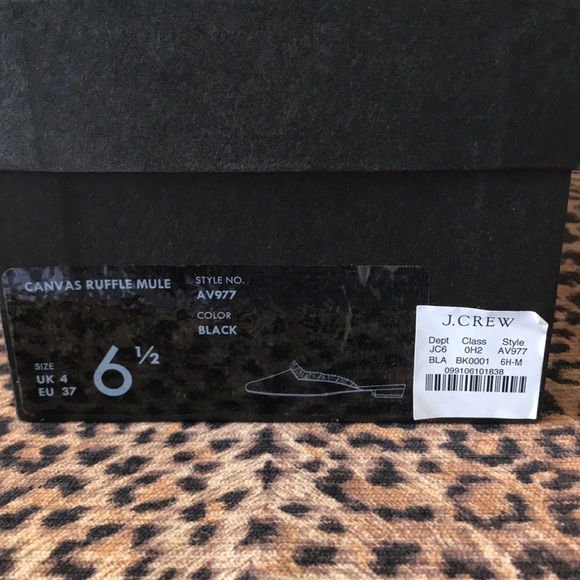 NIB J. Crew Canvas Ruffle Mule - Black, 6.5 🖤 - Picture 5 of 6